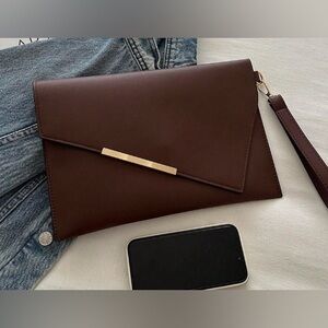 SHEIN Fashionable Solid Color Clutch Envelope Bag